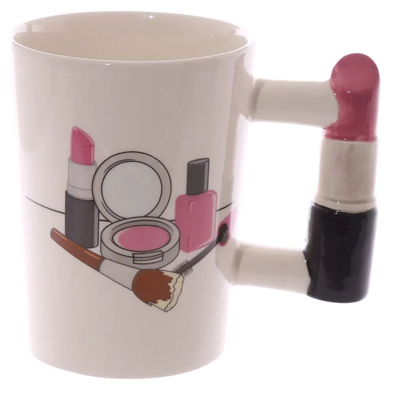 Lipstick Lover Novelty Coffee Cup Make Up Inspired Fashion Lipstick Coffee Mugs And Cup Unique Gift Idea For Her