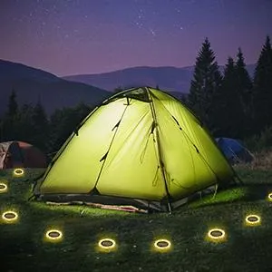 LITAKE Solar Disk Lights 12LED IP65 Waterproof Solar Ground Lights