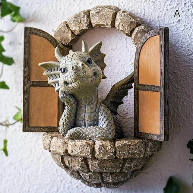 Lovely Courtyard Dragon Wall Sculpture