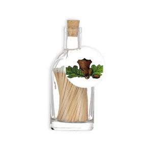 Luxury Match Bottle - Leather and Acorn Design