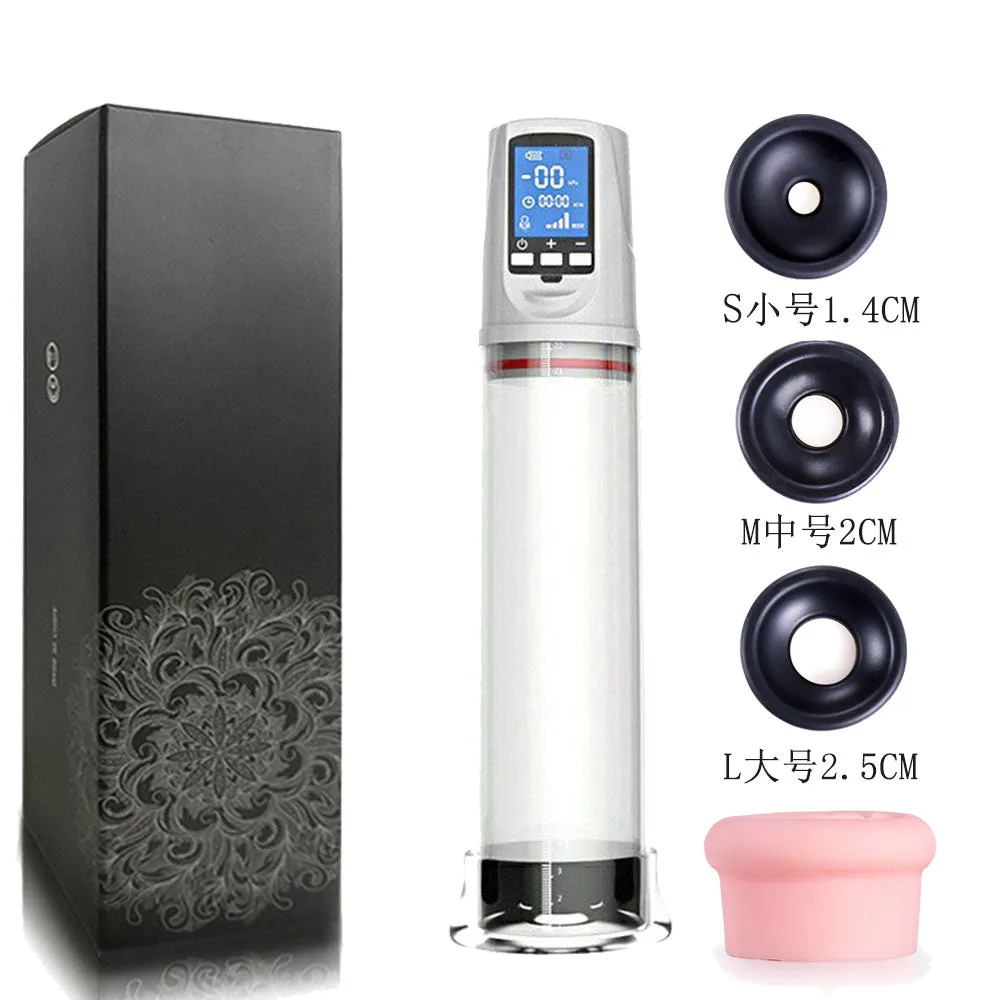 Male Penis Pump Masturbation Cup - LCD Panel Vacuum Sucking Vagina Sex Toys for Men