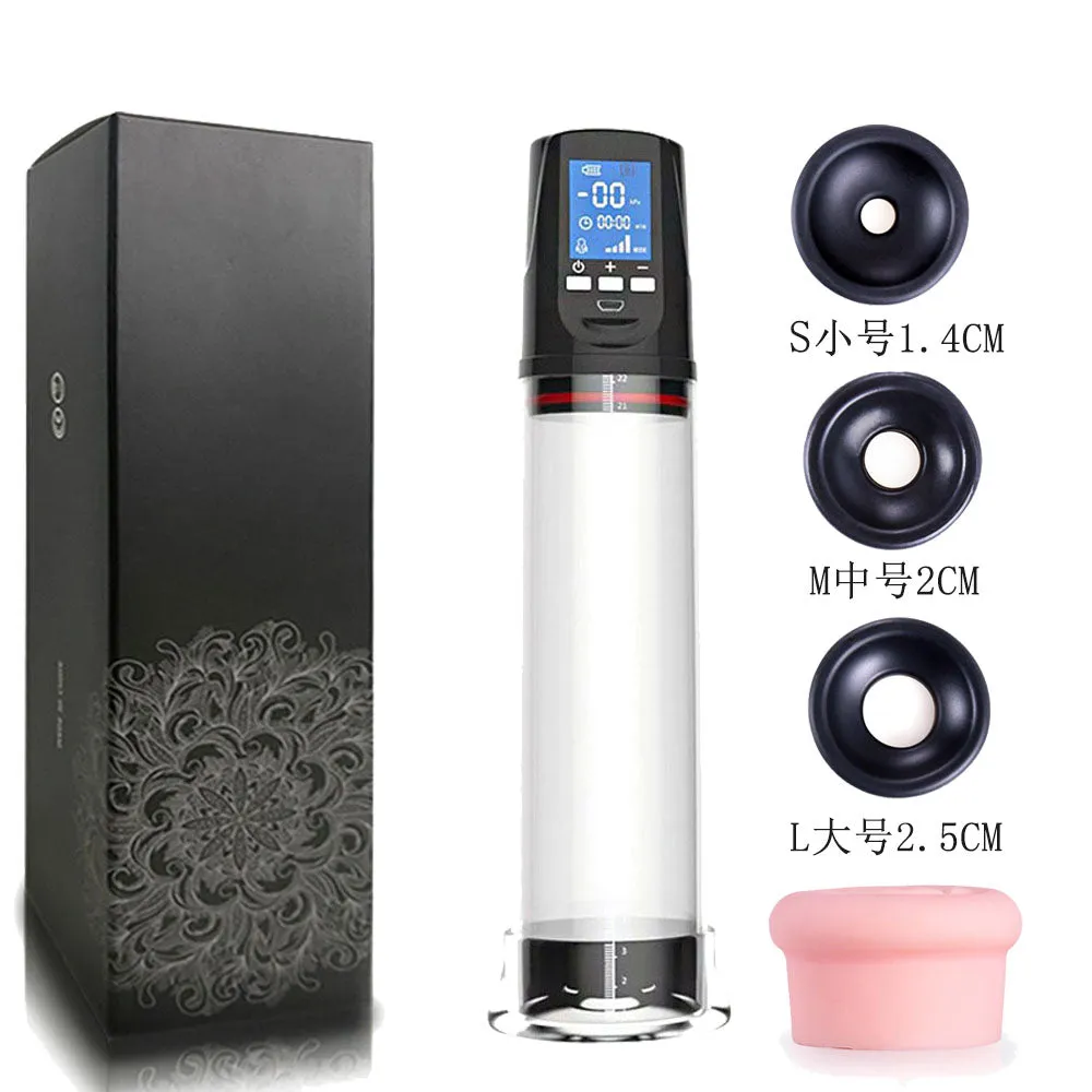 Male Penis Pump Masturbation Cup - LCD Panel Vacuum Sucking Vagina Sex Toys for Men