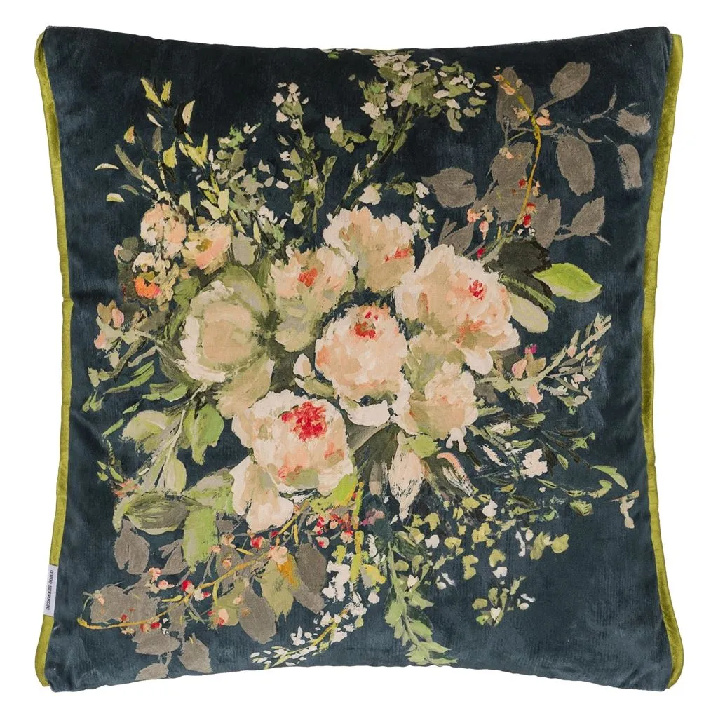 Margaretta Velours Noir Throw Pillow by Designers Guild