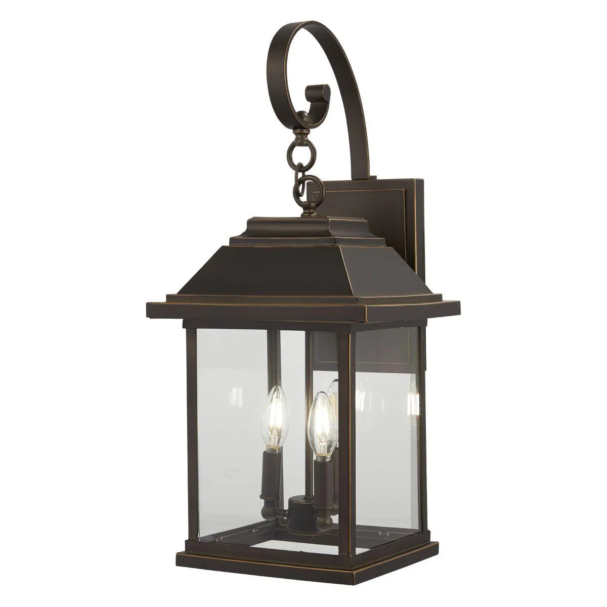 Mariner's Pointe 26 in. 4 Lights Outdoor Wall Lantern Oil Rubbed Bronze & Gold Finish