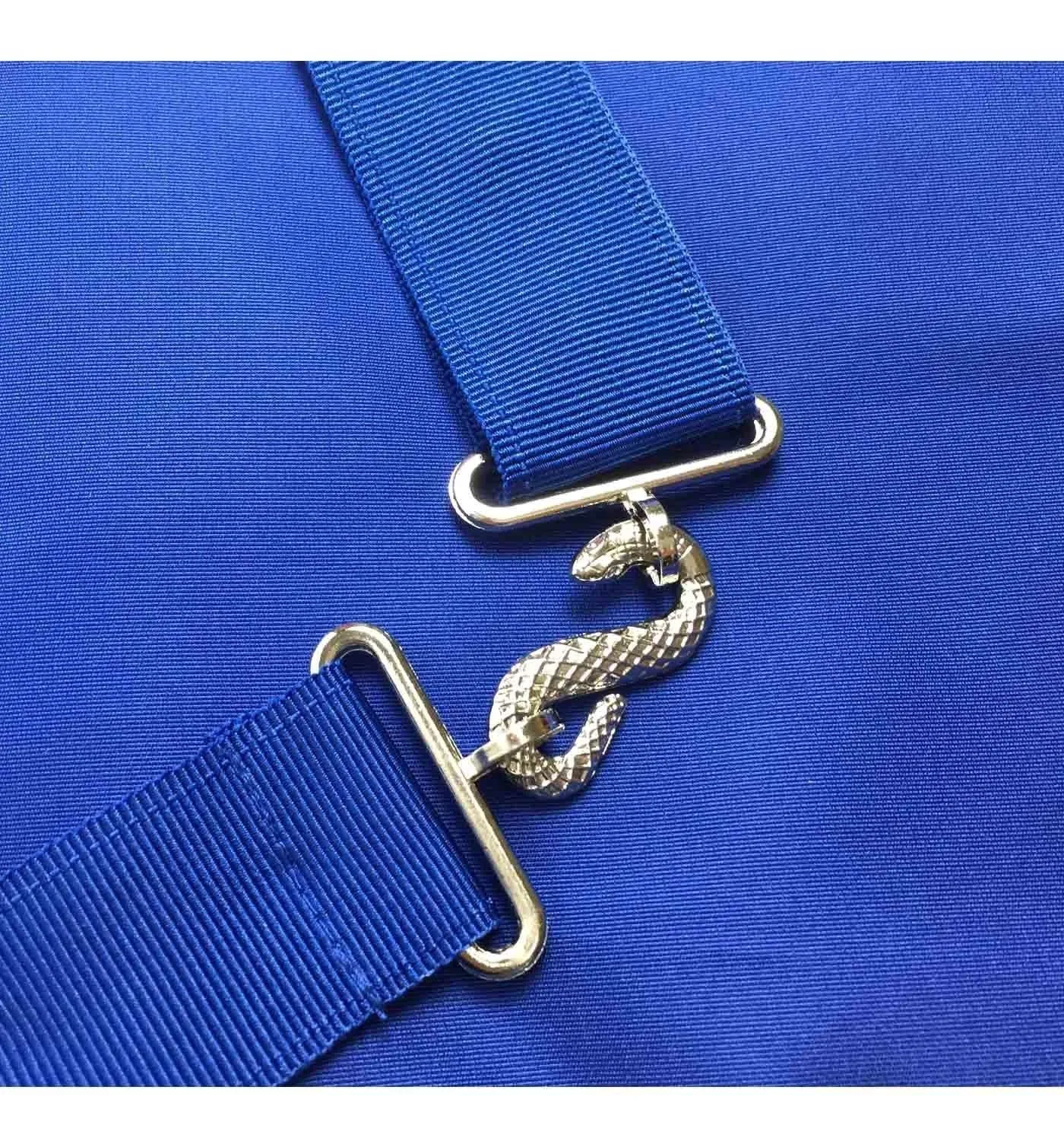 Marshal Blue Lodge Officer Apron - Royal Blue Wreath Embroidery