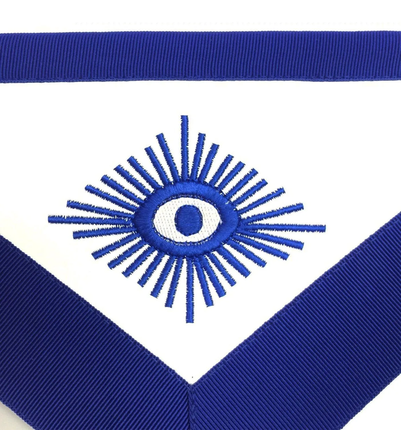 Marshal Blue Lodge Officer Apron - Royal Blue Wreath Embroidery