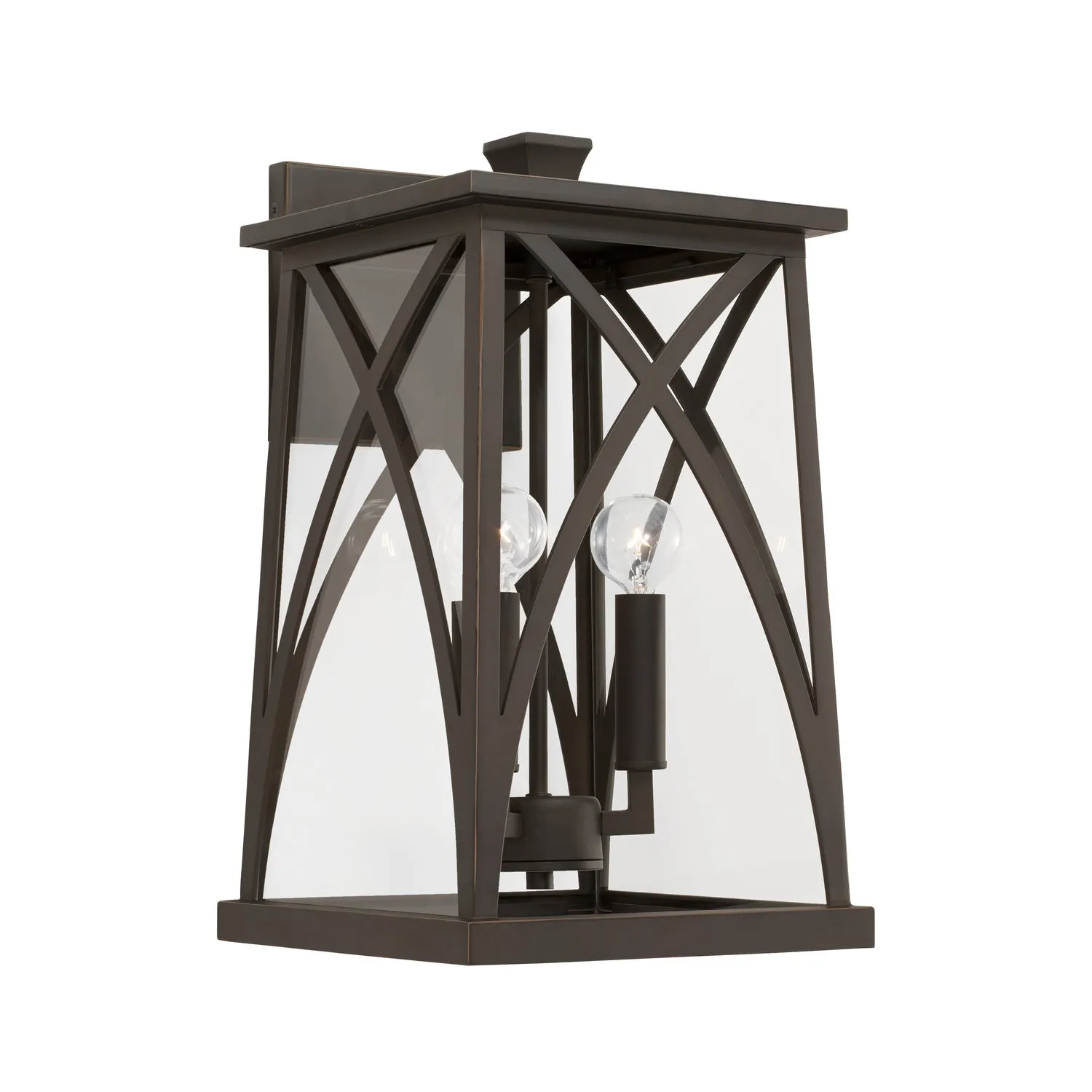 Marshall Three Light Outdoor Wall Lantern in Oiled Bronze