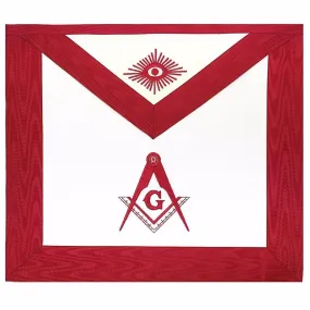 Master Mason Blue Lodge Apron - White & Red Moire