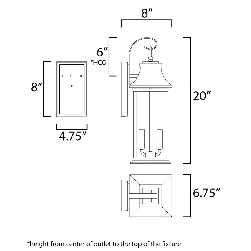 Maxim 30023 Vicksburg 2-lt 7" Outdoor Wall Sconce