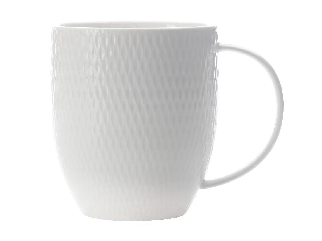 Maxwell & Williams White Basics Diamonds Coupe Mug 370ml