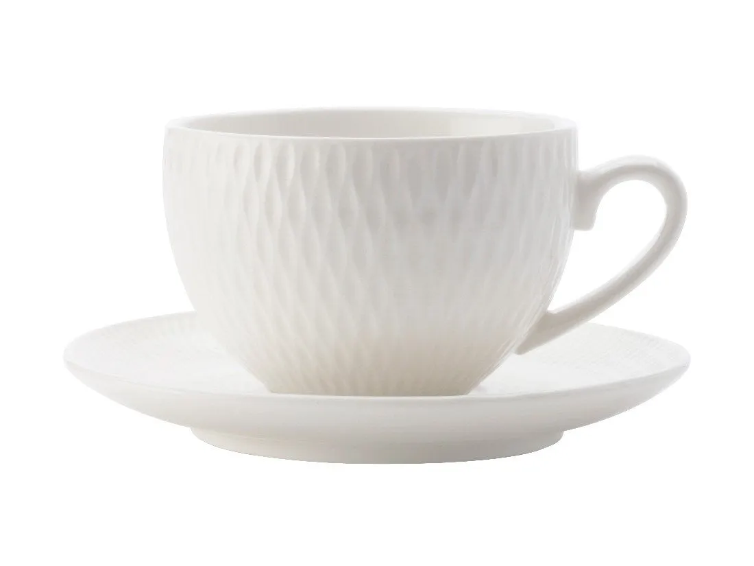 Maxwell & Williams White Basics Diamonds Demi Espresso Cup & Saucer 90ml