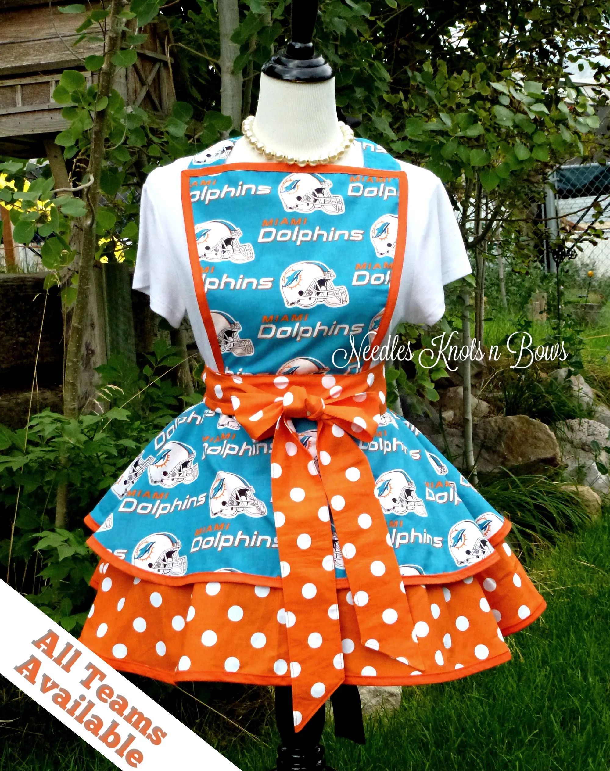 Miami Dolphins Women's Football Apron, Plus Size Apron