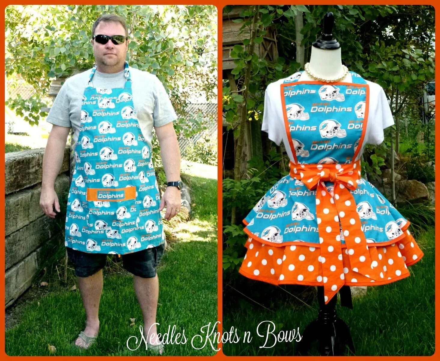 Miami Dolphins Women's Football Apron, Plus Size Apron