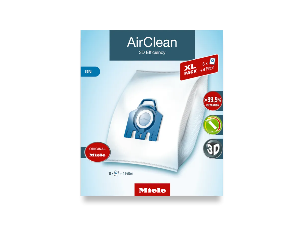 Miele GN XL-Pack AirClean Vacuum Cleaner Bags - 8 pack   2 motor filter   2 exhaust filters