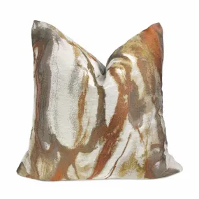 Miravel Copper Gold Brown Abstract Pillow Cover