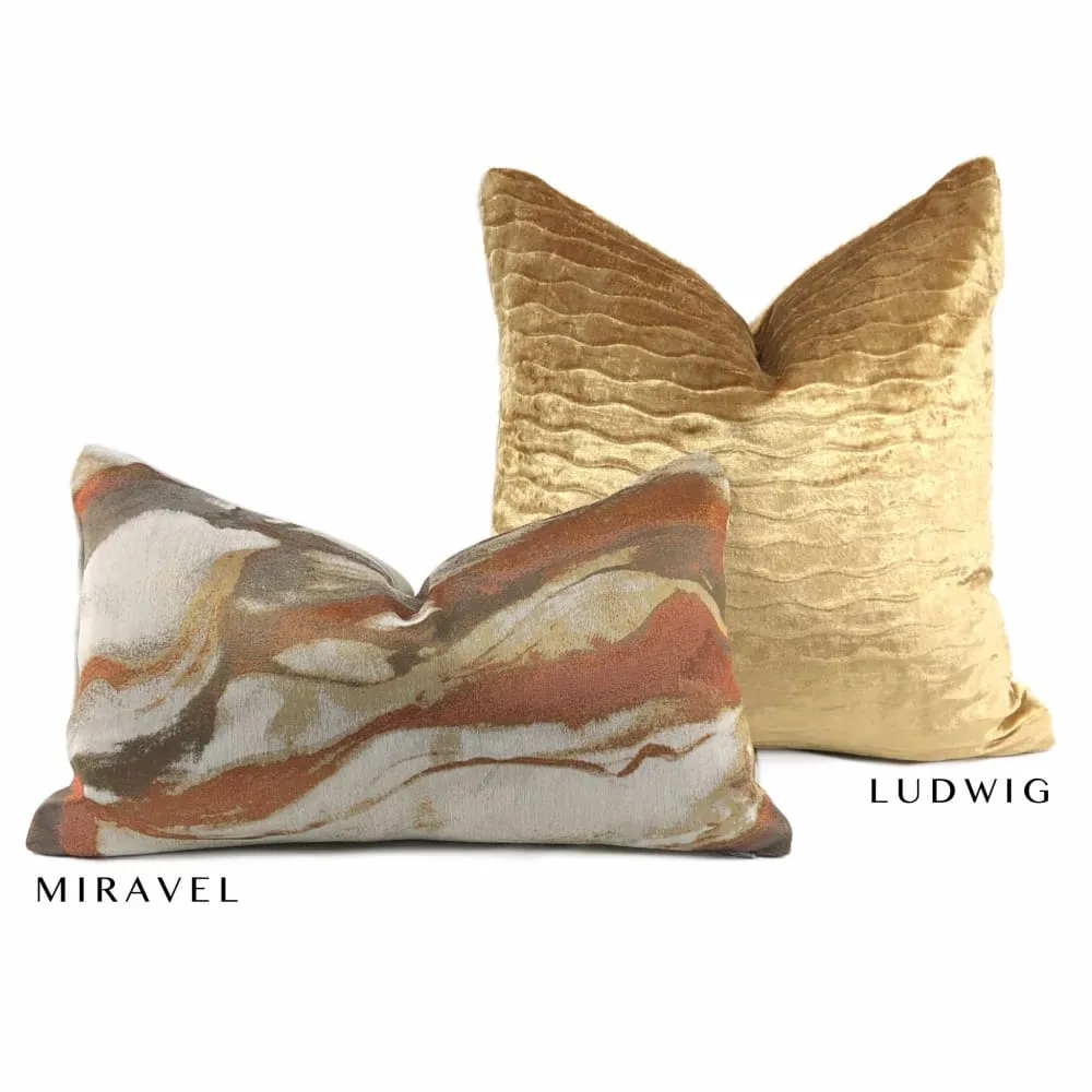 Miravel Copper Gold Brown Abstract Pillow Cover