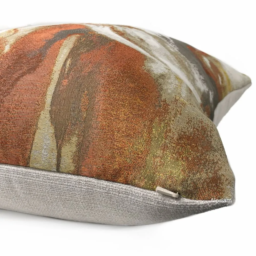 Miravel Copper Gold Brown Abstract Pillow Cover