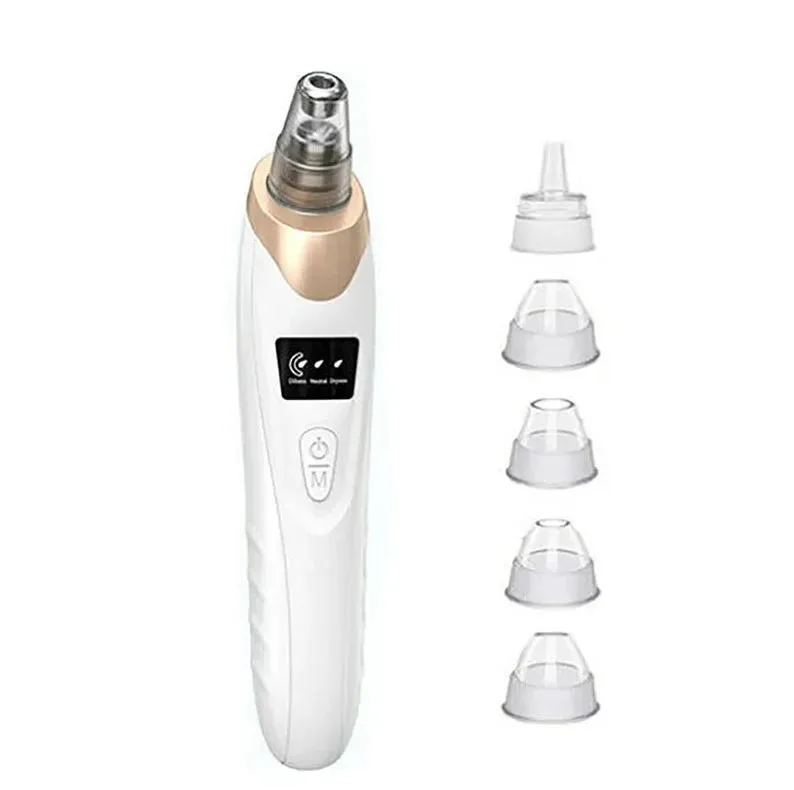 Miss Beauty New 5 in 1 Electric Rechargeable Black Head Remover Machine Acne Oil Vacuum Suction Face Pore Cleaner Facial Beauty Equipment White And Blackhead Removal Multifunction Device With LED Display Nose Extractor