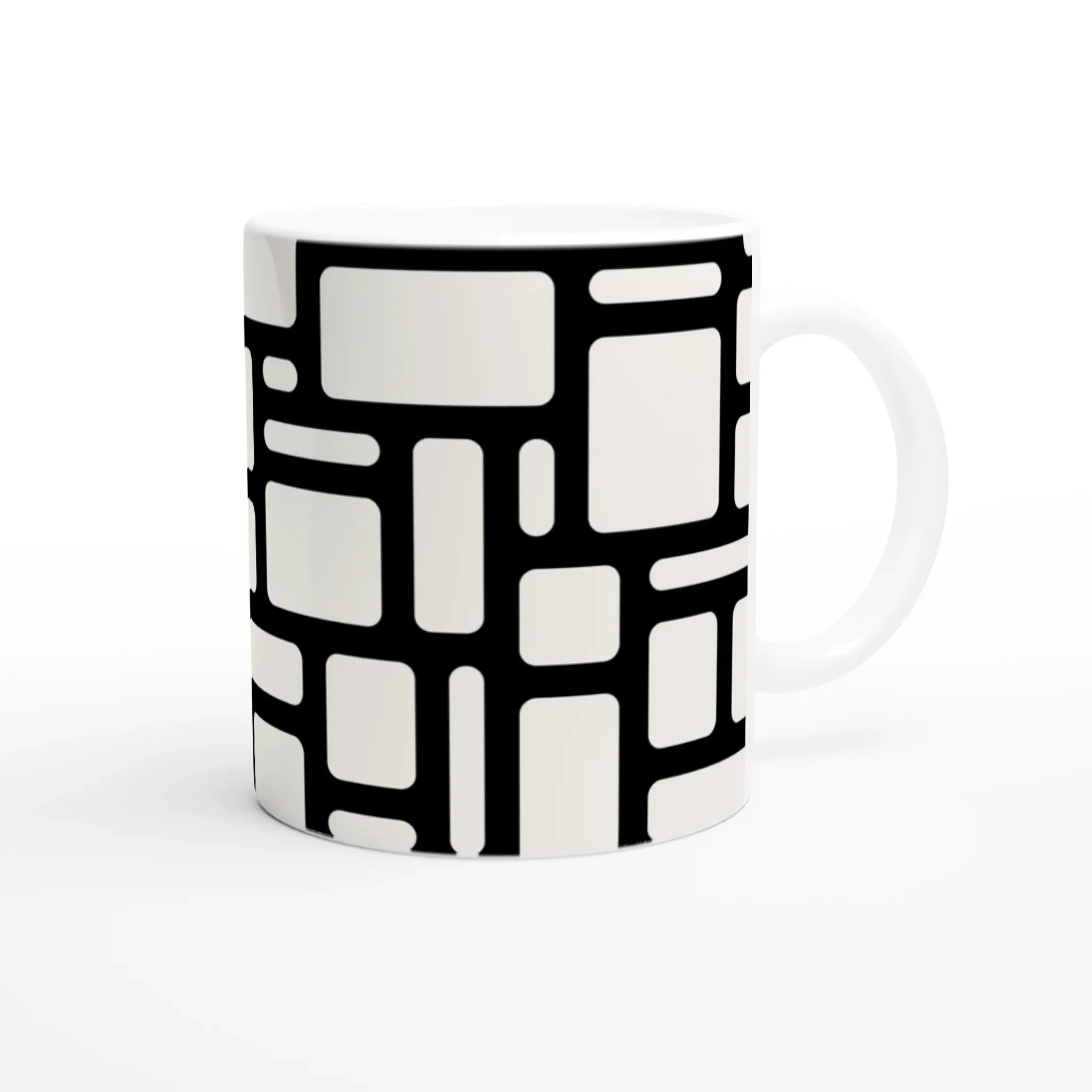 Modern White Ceramic Mug with Seamless Design