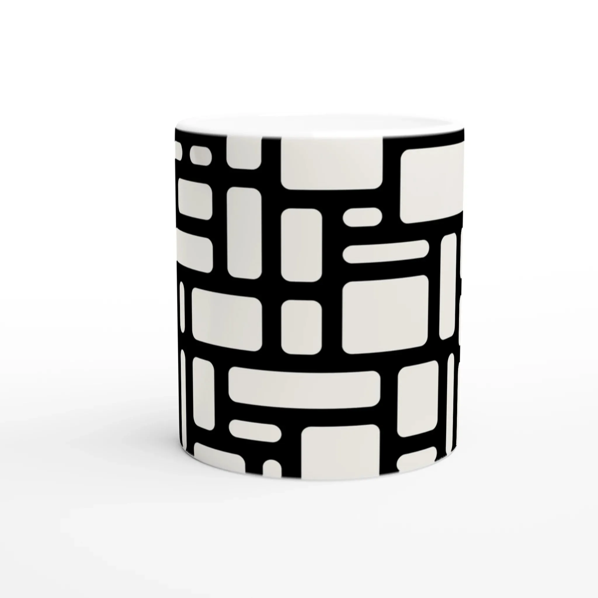 Modern White Ceramic Mug with Seamless Design