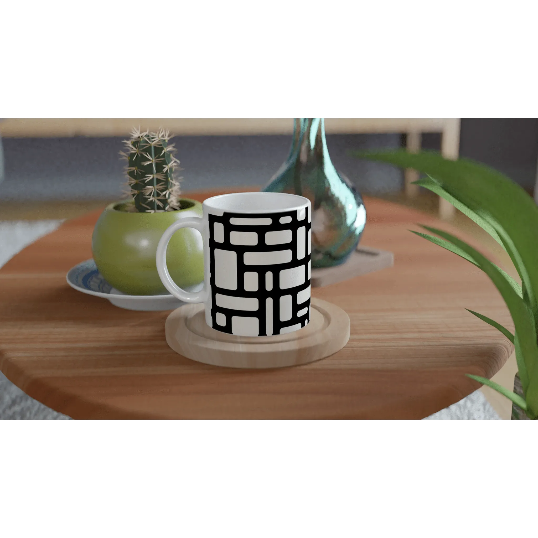 Modern White Ceramic Mug with Seamless Design