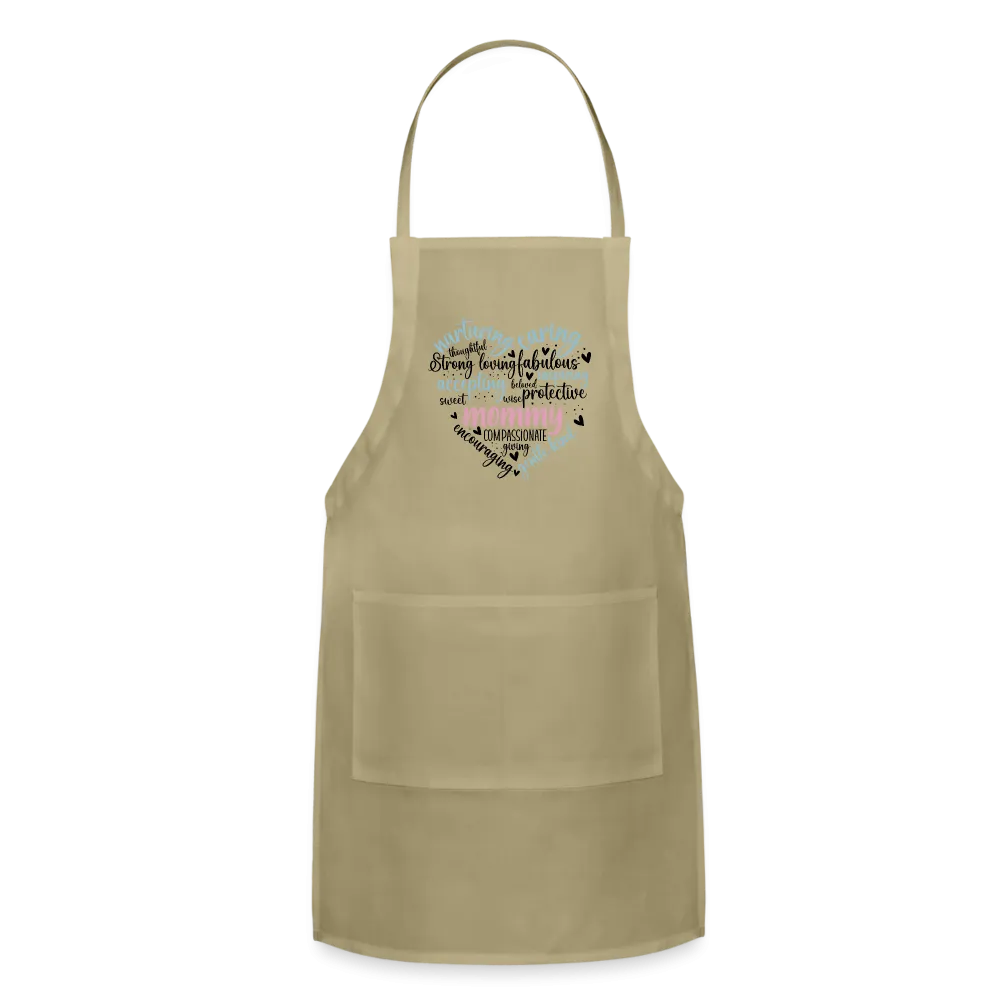 Mommy Heart Wordart Adjustable Apron