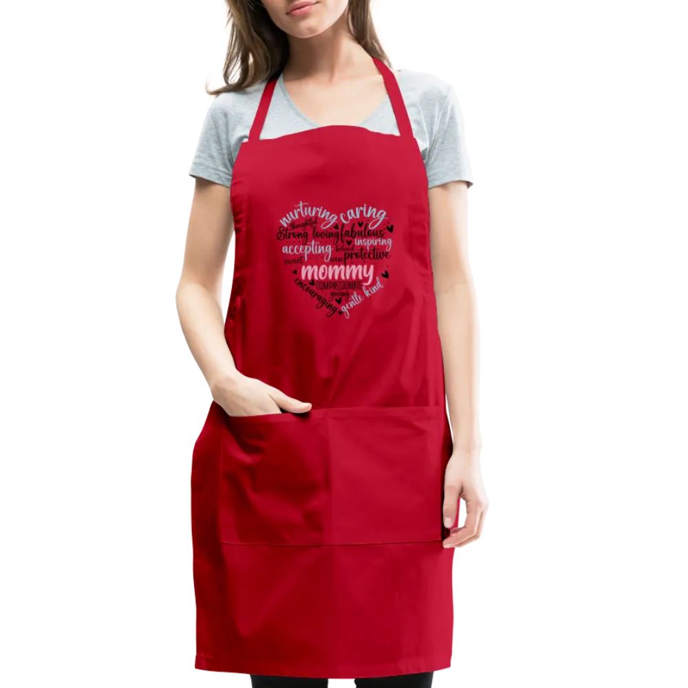 Mommy Heart Wordart Adjustable Apron