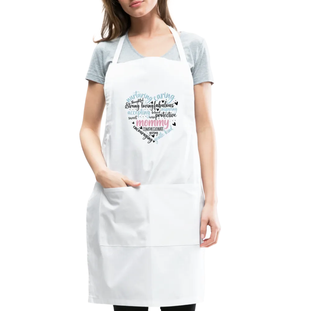 Mommy Heart Wordart Adjustable Apron