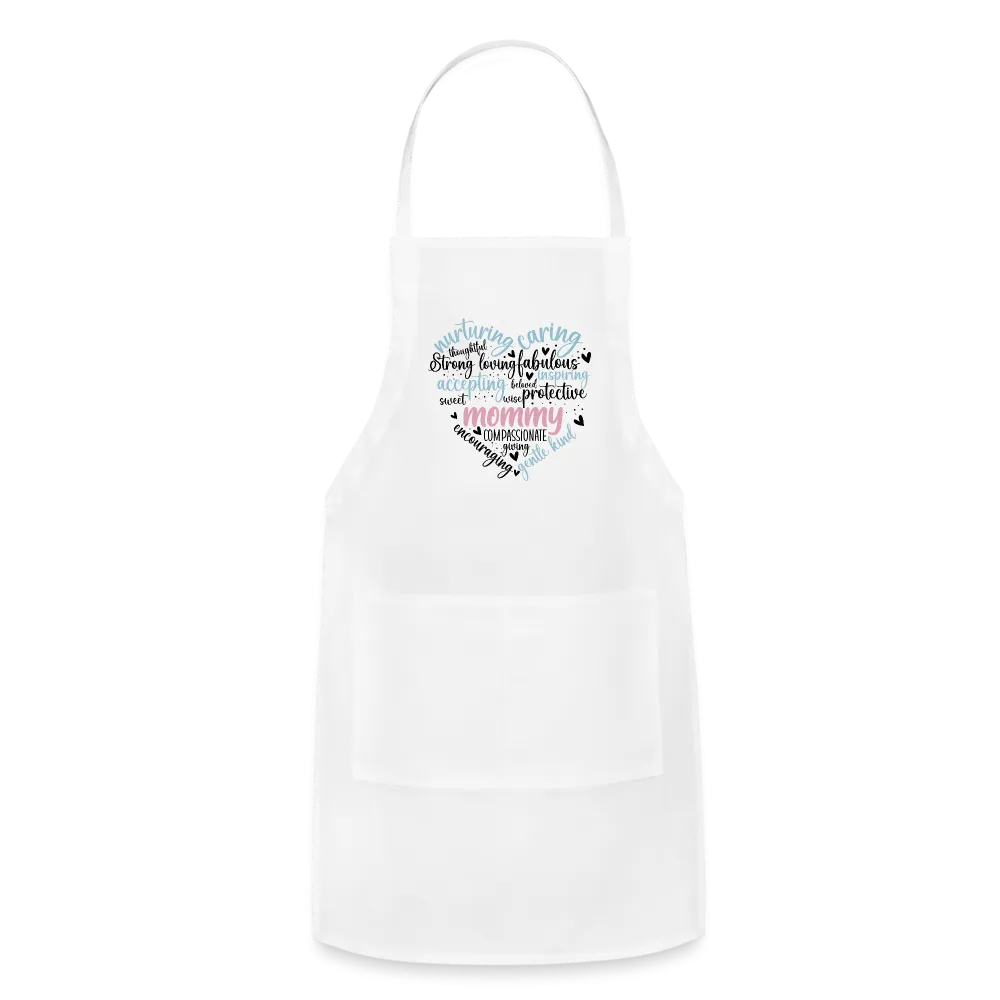 Mommy Heart Wordart Adjustable Apron