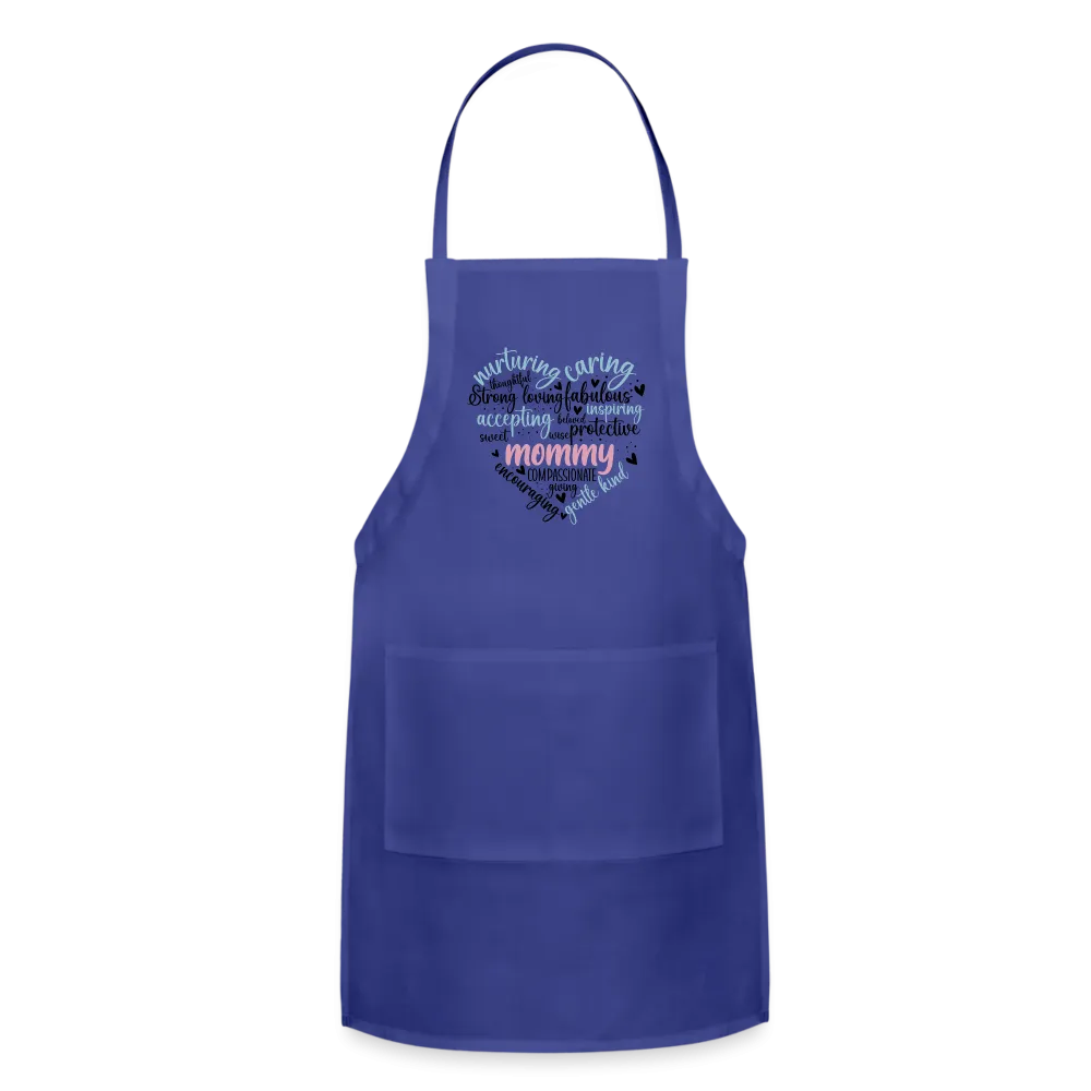 Mommy Heart Wordart Adjustable Apron