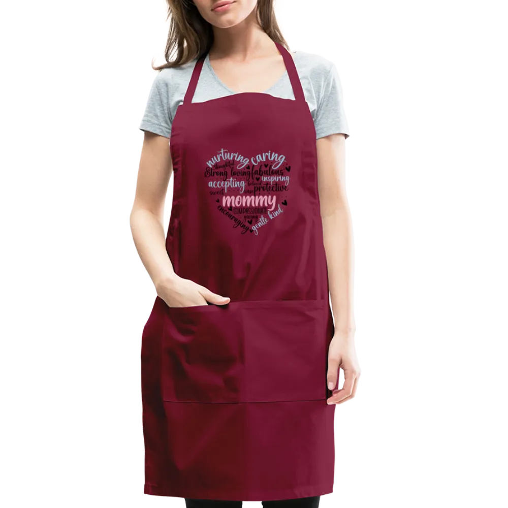 Mommy Heart Wordart Adjustable Apron