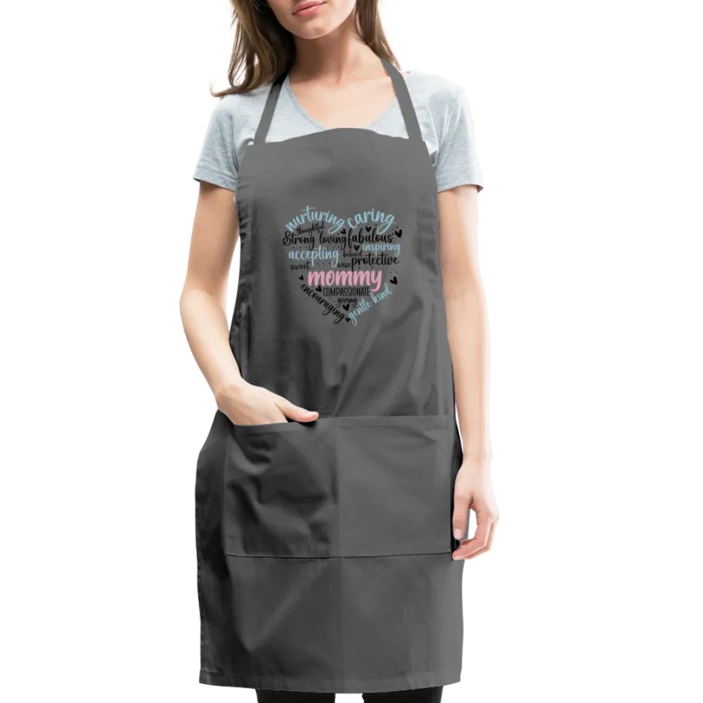 Mommy Heart Wordart Adjustable Apron