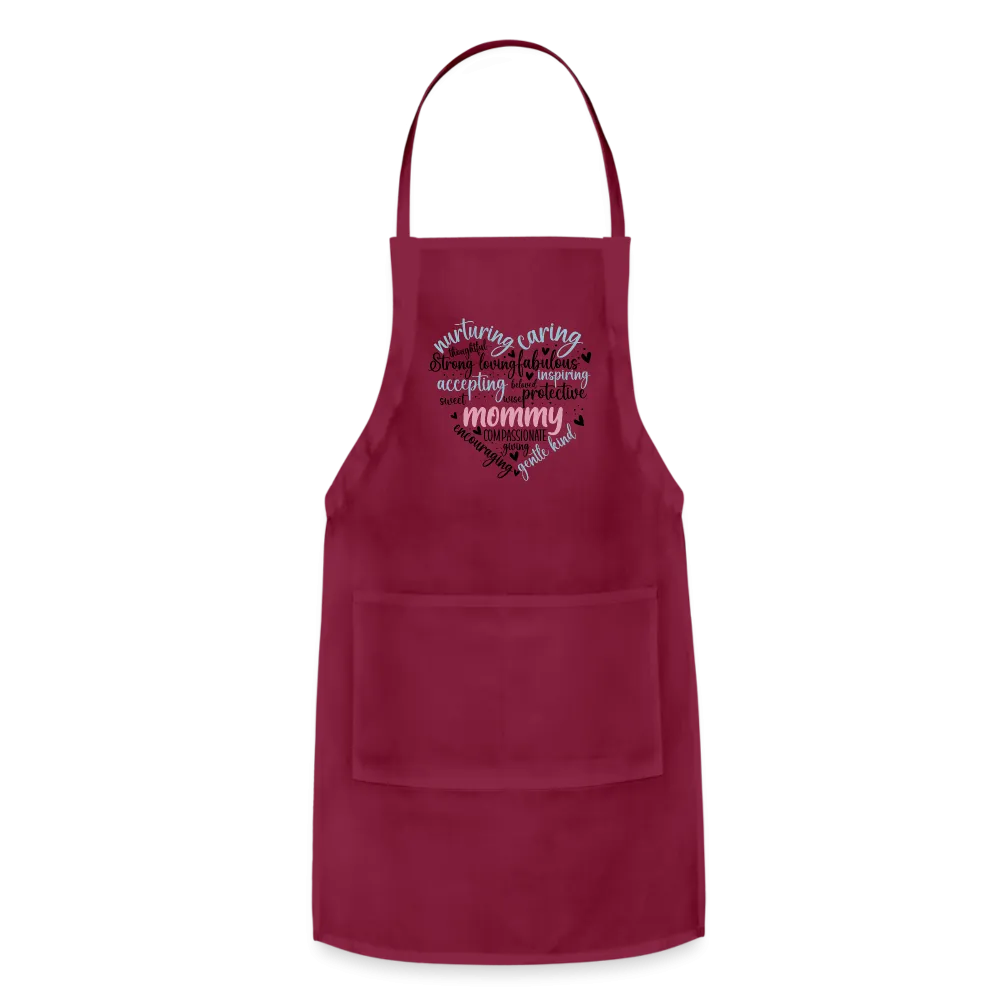 Mommy Heart Wordart Adjustable Apron