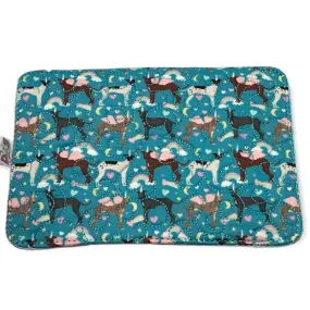 Mug Rug - Unicorn Hounds Mini Quilted Swirl