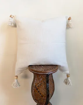 Natural White Tassel Pillow Cover | LOLA