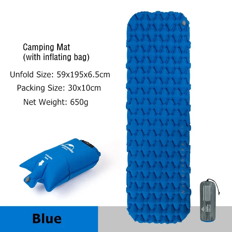 Naturehike Inflatable Camping Mattress – Ultralight Sleeping Mat, Air Bed for Camping 4 Seasons