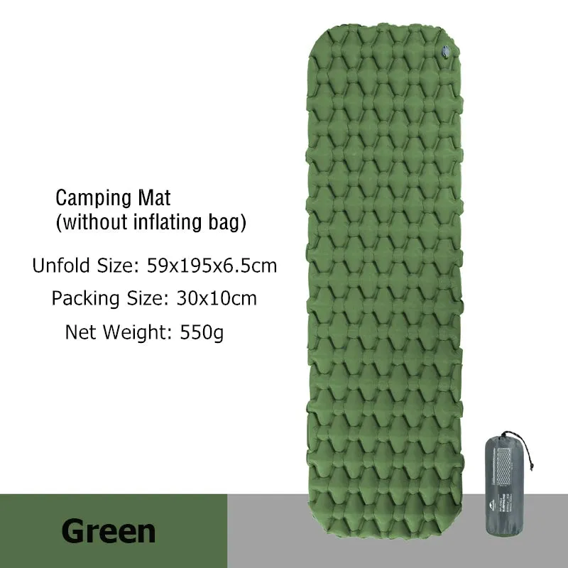 Naturehike Inflatable Camping Mattress – Ultralight Sleeping Mat, Air Bed for Camping 4 Seasons