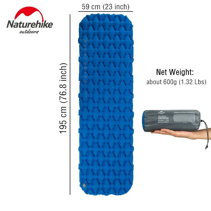 Naturehike Inflatable Camping Mattress – Ultralight Sleeping Mat, Air Bed for Camping 4 Seasons