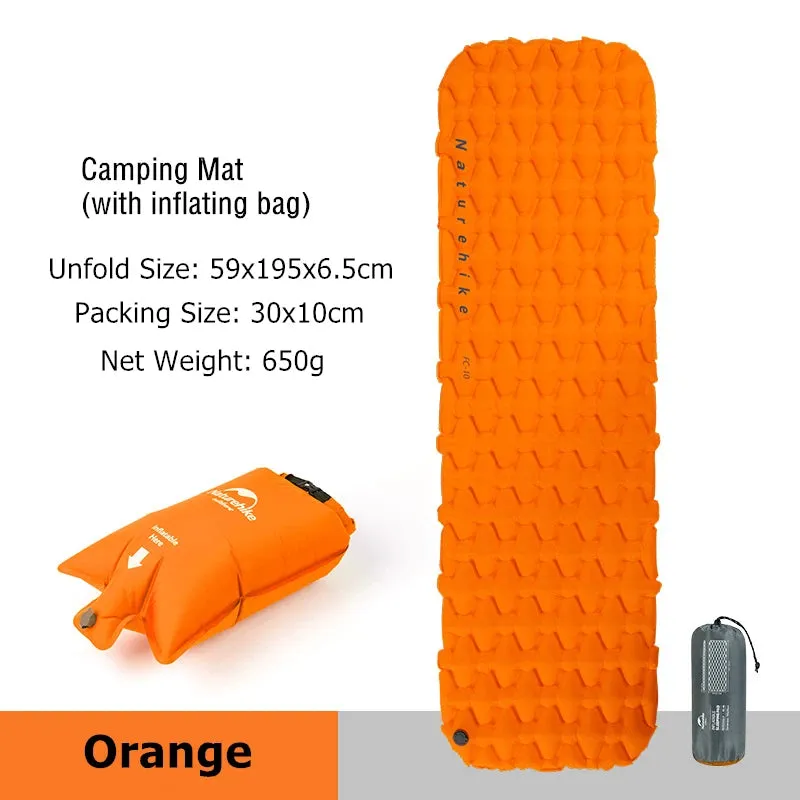 Naturehike Inflatable Camping Mattress – Ultralight Sleeping Mat, Air Bed for Camping 4 Seasons