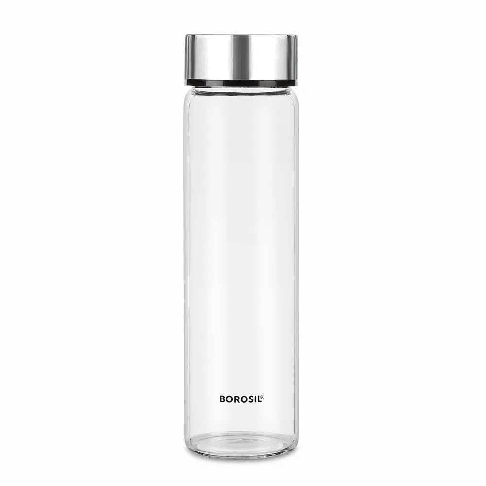 Neo Borosilicate Glass Bottle - Silver Lid