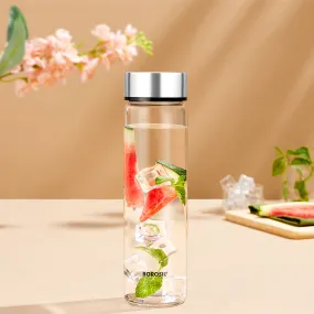 Neo Borosilicate Glass Bottle - Silver Lid