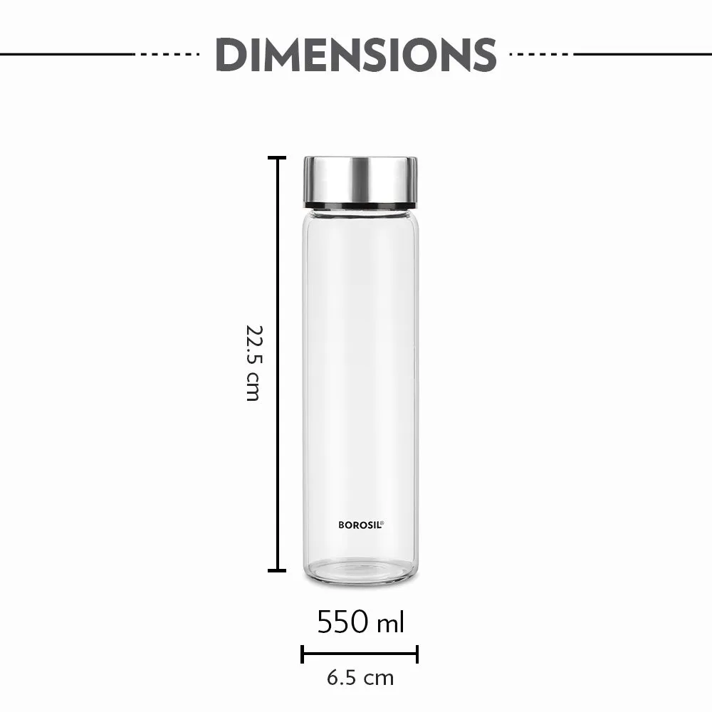 Neo Borosilicate Glass Bottle - Silver Lid