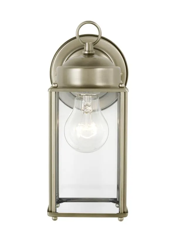 New Castle Collection - Large One Light Outdoor Wall Lantern | Finish: Antique Brushed Nickel - 8593-965