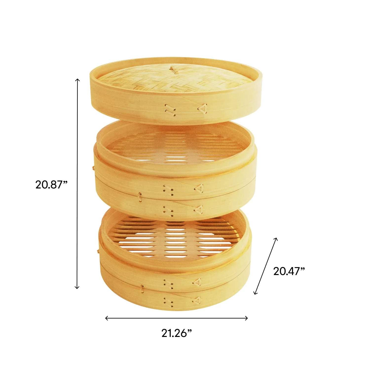 NOA 10 Inch Bamboo Steamer Basket | 2 Tier Natural Bamboo Dumpling Steamer with Lid used