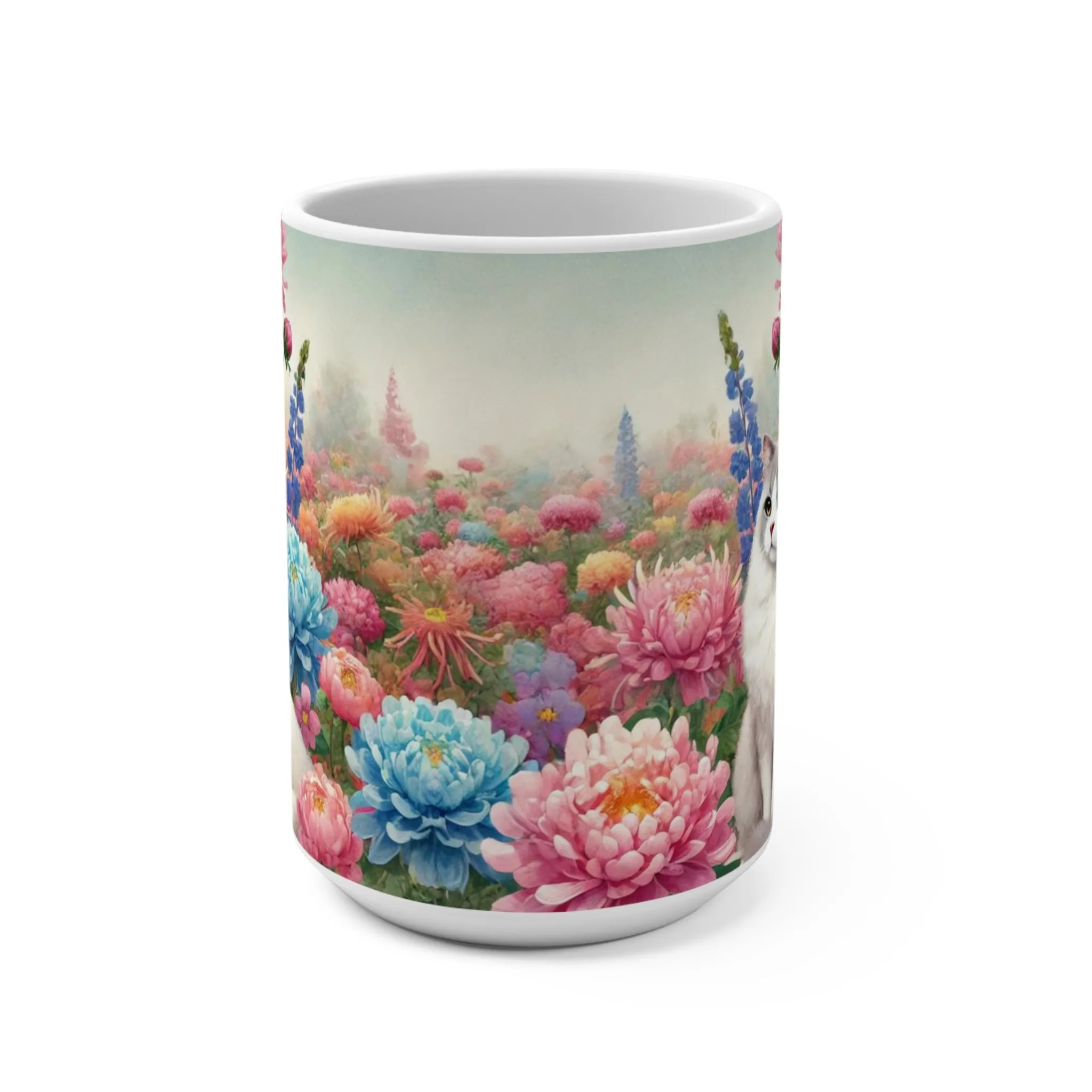 November Birth Month Flowers - Cat Lover - Mug 15oz