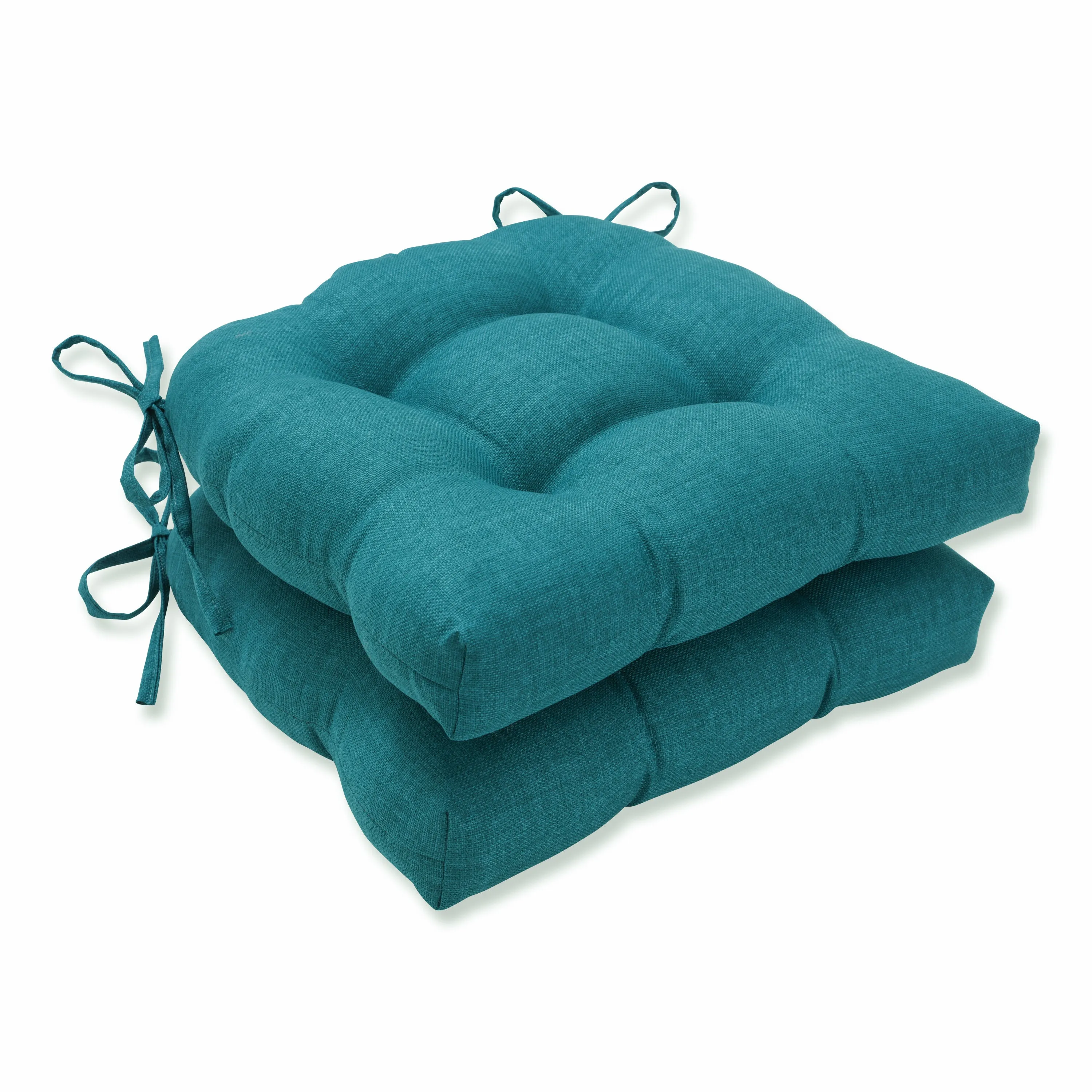 Outdoor/Indoor Rave Teal Reversible Chair Pad (Set of 2)