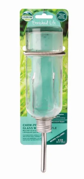 Oxbow Chew-Proof Glass Water Bottle With Holder 8 oz