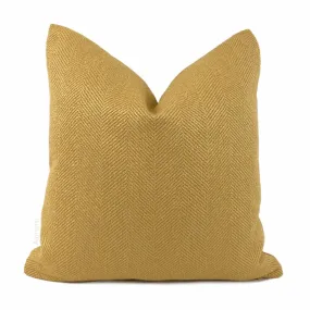 Parker Ochre Yellow Herringbone Pillow Cover