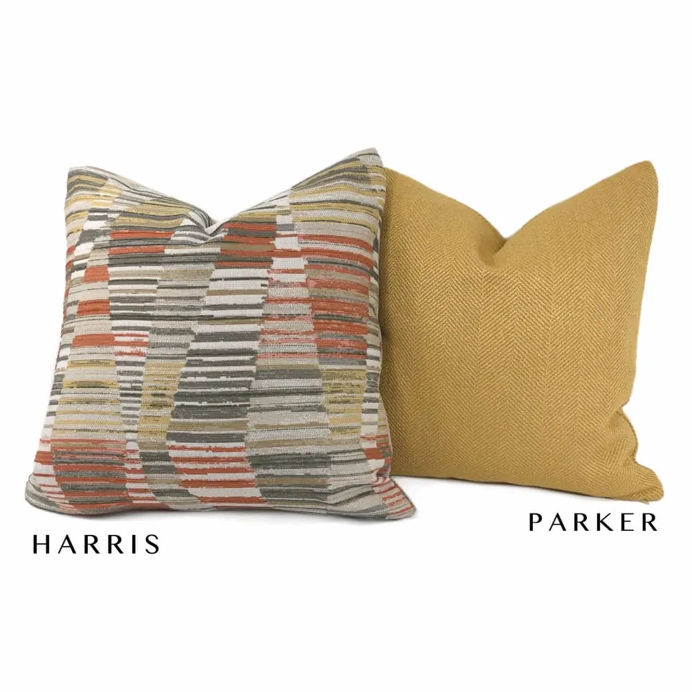 Parker Ochre Yellow Herringbone Pillow Cover