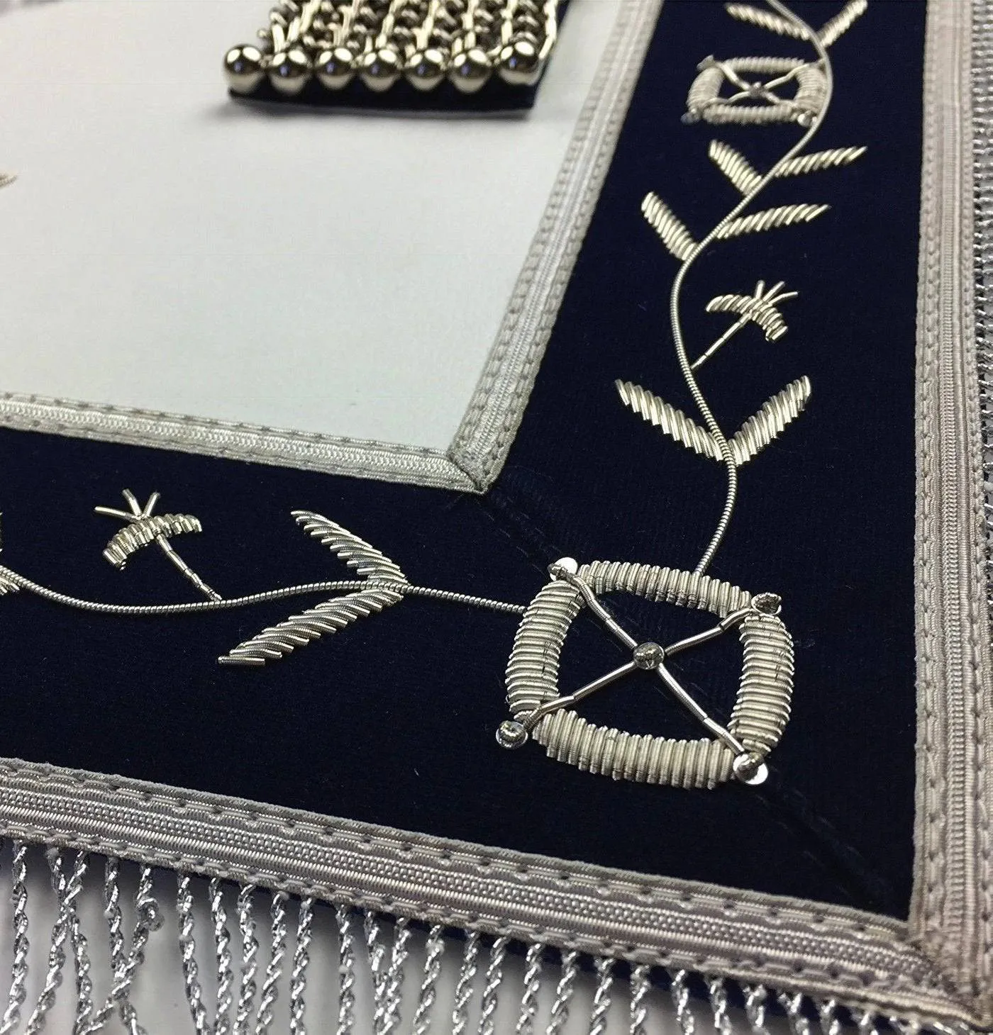 Past Master Blue Lodge Apron - Navy Blue Velvet